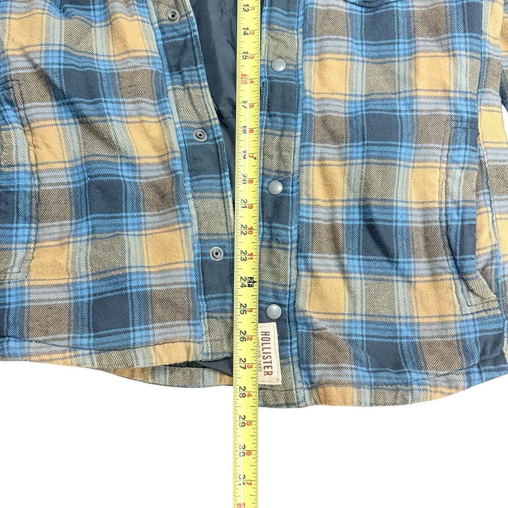 Hollister Carlsbad Quilted Lined Plaid Flannel Snap Button Jacket - Picture 7 of 7